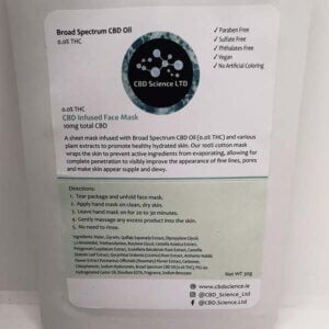 package of CBD mask with product information