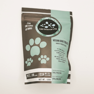 Front of package of CBD Pet treats
