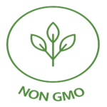 icon of three leafed plant saying NON GMO